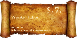 Vranka Tibor névjegykártya